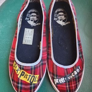 Sex Pistols ❤️🖤Comfy flats 7.5 By Draven RARE